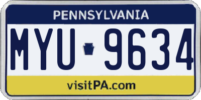 PA license plate MYU9634