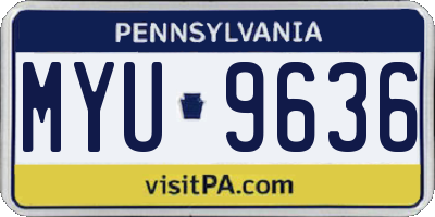 PA license plate MYU9636