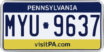 PA license plate MYU9637
