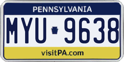 PA license plate MYU9638