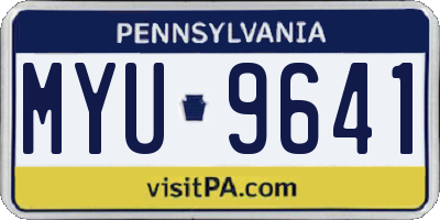PA license plate MYU9641