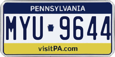 PA license plate MYU9644