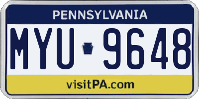 PA license plate MYU9648