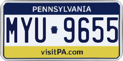 PA license plate MYU9655