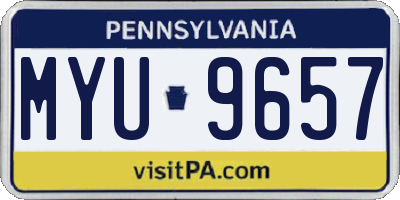 PA license plate MYU9657