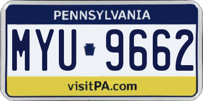 PA license plate MYU9662