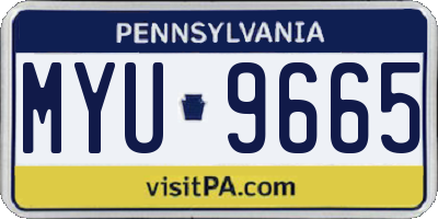 PA license plate MYU9665