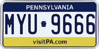 PA license plate MYU9666