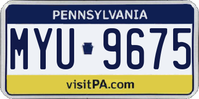 PA license plate MYU9675