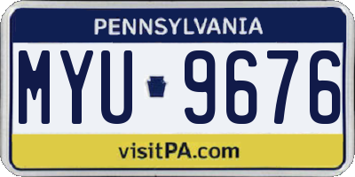 PA license plate MYU9676