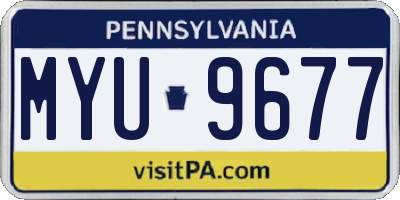 PA license plate MYU9677