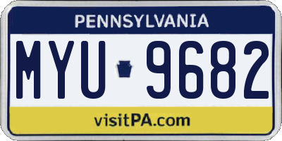 PA license plate MYU9682