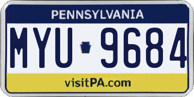 PA license plate MYU9684