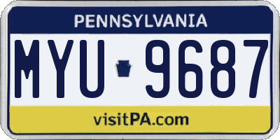PA license plate MYU9687