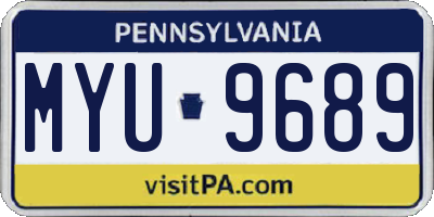 PA license plate MYU9689