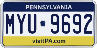 PA license plate MYU9692