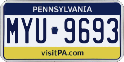 PA license plate MYU9693