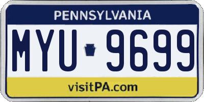 PA license plate MYU9699