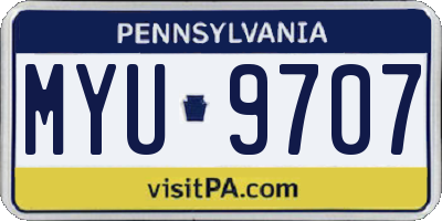 PA license plate MYU9707