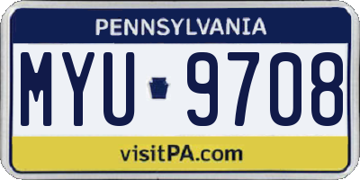 PA license plate MYU9708