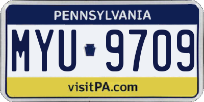 PA license plate MYU9709