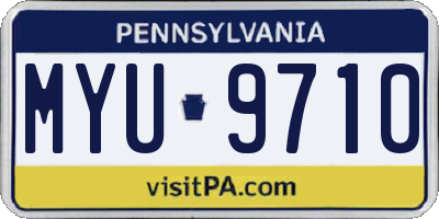 PA license plate MYU9710