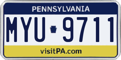 PA license plate MYU9711