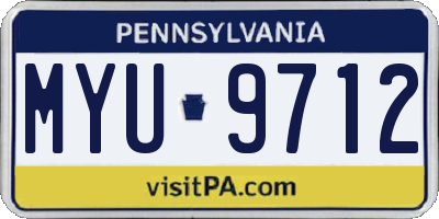 PA license plate MYU9712