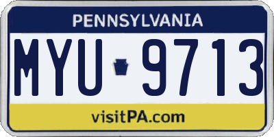PA license plate MYU9713