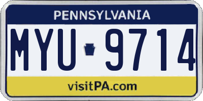 PA license plate MYU9714