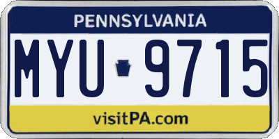 PA license plate MYU9715