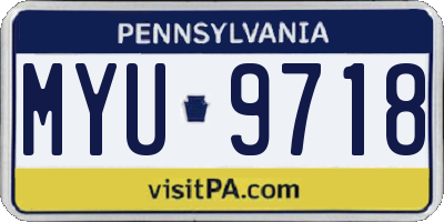 PA license plate MYU9718