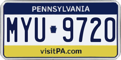PA license plate MYU9720