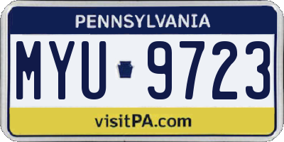 PA license plate MYU9723