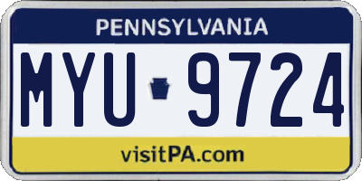 PA license plate MYU9724