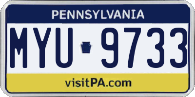 PA license plate MYU9733