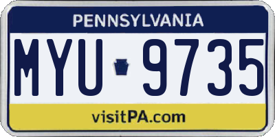 PA license plate MYU9735