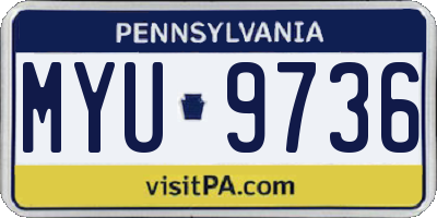 PA license plate MYU9736