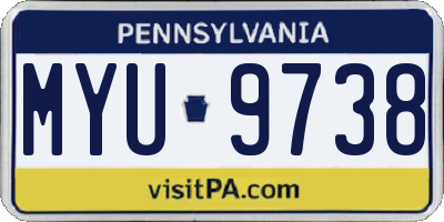 PA license plate MYU9738