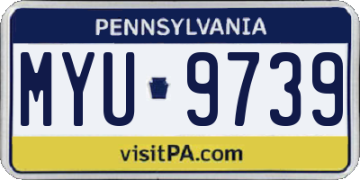 PA license plate MYU9739