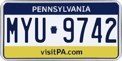 PA license plate MYU9742