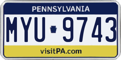 PA license plate MYU9743