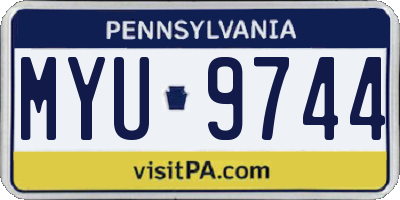 PA license plate MYU9744