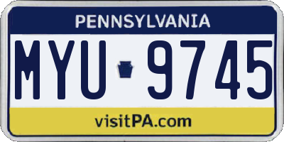 PA license plate MYU9745