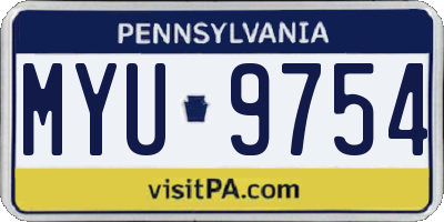 PA license plate MYU9754