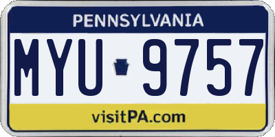 PA license plate MYU9757