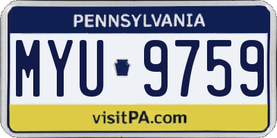 PA license plate MYU9759
