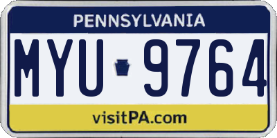 PA license plate MYU9764