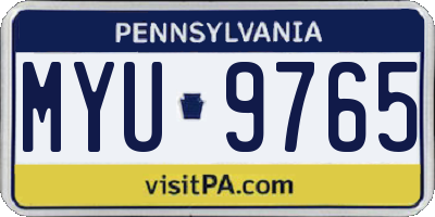 PA license plate MYU9765