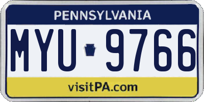 PA license plate MYU9766